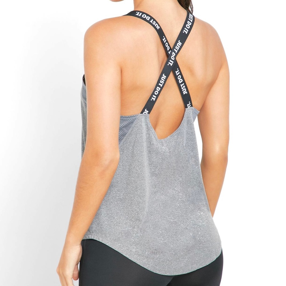 New nwt Nike Just Do It shirt gray dri-fit tank top black white XL